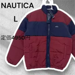 新品 NAUTICA ダウンジャケット L ナイロン 赤 紺 オーバーサイズ