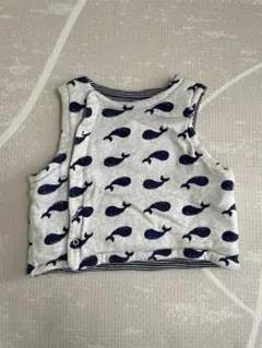 プチバトー　クジラ柄 コットン ベスト 12m