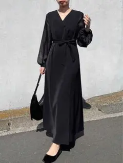 SHEIN FRIFUL ボタンフロント　ブラックドレス