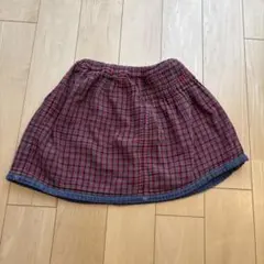 familiar チェック　リバーシブル　スカート 120 赤
