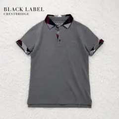 【美品】ブラックレーベルクレストブリッジ ポロシャツ メガチェック グレー M