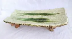 山口真人 織部 四方皿（三足）大皿 角皿 現代作家 陶芸 - メルカリ
