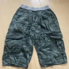 迷彩柄ハーフカーゴパンツ 160 ウエストゴム