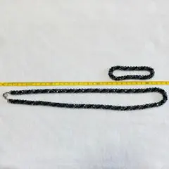 ビーズネックレス ブレスレット セット ブラック系 アクセサリー