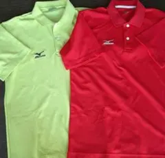 Mizuno ポロシャツ 赤 黄緑 2枚セット