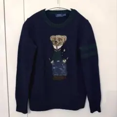 ラルフローレン　ウール１００％　ニット　セーター　グレー　ポロベア　美品 Polo ベア ウール セーター （ニット・セーター）｜POLO RALPH