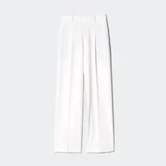 試着のみ UNIQLO タックワイドパンツ XXL 白 white ホワイト