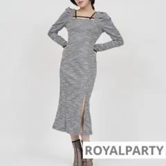 ROYALPARTY❤️配色ラインカットツイードマーメイドワンピース