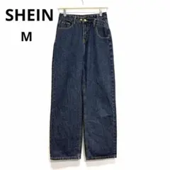 【美品】SHEIN ストレートデニムパンツ ハイウエスト インディゴブルー