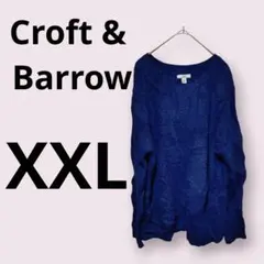 Croft & Barrow 【XXL】 長袖ニットセーター ネイビー
