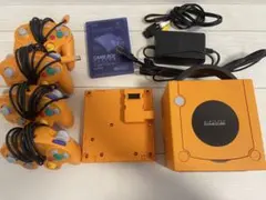 オレンジ Nintendo GameCube 本体とコントローラーセット