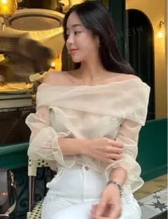 SHEIN DAZY オフショルダーブラウス フリルスリーブ