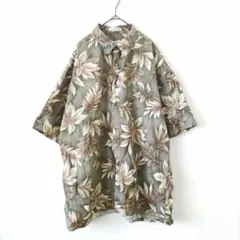 ピエールカルダン ボタニカル 半袖シャツ XL グリーン トップス アロハ 緑のサムネイル