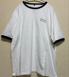 cocaリンガーTシャツ ホワイト×ブラック ロゴ入り メンズ　M