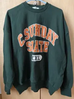 WEGO ダークグリーン クルーネック スウェット L