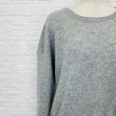 ユニクロ カシミヤ100% クルーネックニット L グレー【1833‐39】