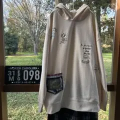 刺繍リメイクパーカー