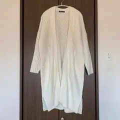 美品　リップスター　ケーブル編みロングカーディガン　ニットコート