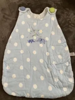 スリーパー 水玉模様　60〜90 妖精の森　ぞう　青　水色　ガーゼ