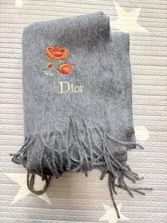 Dior 花刺繍 グレー マフラーのサムネイル