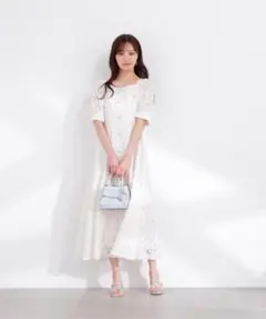 PROPORTION BODY DRESSING　フロントボタンレースワンピース