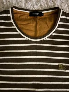 【美品】BURBERRY BLACK LABEL 長袖Tシャツ 2(M)ロゴ付