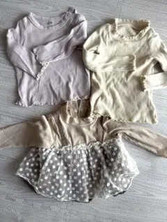 長袖トップス メローTシャツ 長T 80