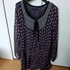 JEANASIS 長袖 花柄 ブラウス シアー素材のサムネイル