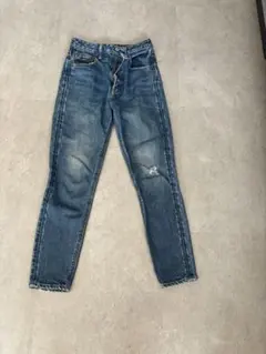 SLY JEANS ダメージ加工 ストレートデニム