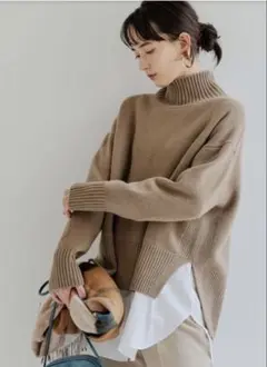 green label relaxingハイネック プルオーバー ニット