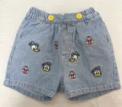 美品！ドナルドダック⭐︎刺繍デニムショートパンツ　サイズ90
