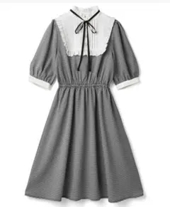 GRL グレイル リボンタイ付きギンガムチェック配色フリルワンピース 量産型