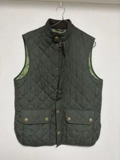 Barbour キルティングベスト オリーブ チェック - メルカリ
