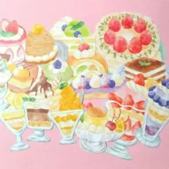 グランジュールステッカー　フレークシール　パフェ　ケーキ　おすそ分け