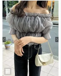 シアーギャザーショート丈ブラウス[tu541]