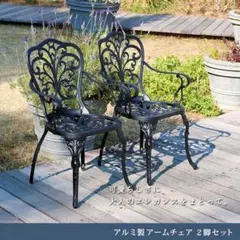 送料無料 北欧風アルミ製アームチェア2脚組 幅54cm 新品（1263 