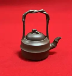 中國美術 古玩 宜興紫砂壺 竹節提梁壺 茶壺 茶器 急須 葉惠毓造 茶道具