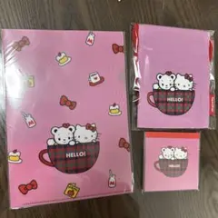 ハローキティ × familiar クリアファイル ステッカー ボールペン 5点
