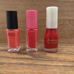 NAIL HOLIC、チフレ　赤ピンク系ネイルカラー　3色セット