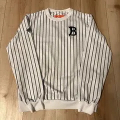 ビームスゴルフ　ストライプ　トレーナー　プルオーバー　Ｓサイズ　ホワイト