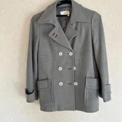 グレー ウール ダブルブレストピーコート