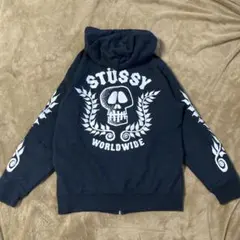 レアOLD STUSSY『WORLD WIDE』スカル パーカー 80'S 90 - メルカリ