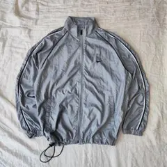 00s Old NIKE ナイロンジャケット ドローコードシルバーグレー