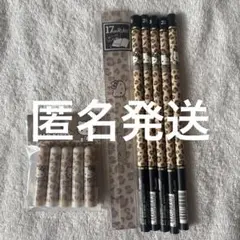 【キティ】文房具セット えんぴつ 定規 えんぴつキャップ ギャルヒョウ柄 2B