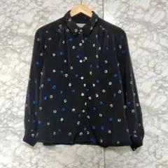 NINA RICCI ニナリッチ ブラウス 長袖シャツ ドット カジュアル 黒