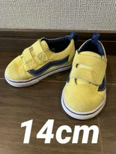 Vans ベルクロ式 ベビーシューズ 子供靴　イエロー　14cm
