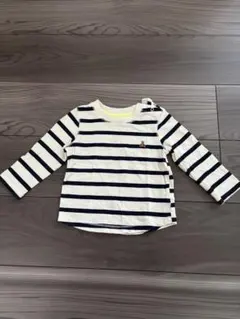 babyGAPボーダー長袖Tシャツ クマ刺繍