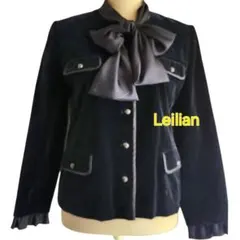 大変美品　LEILIAN ベロアのフォーマルブラウス　ボウリボン