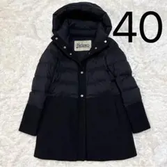 HERNO ヘルノ 黒 ダウン×ウール切替コート 金ボタン40