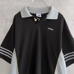 00s old adidas パフォーマンスロゴ ポロシャツ グレー Lサイズ